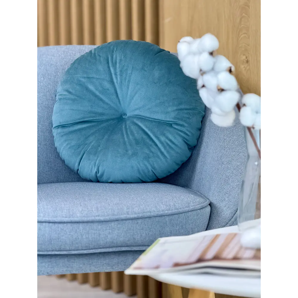 Подушка декоративная Linen Way d37 см бархат цвет изумрудный STLM-2189661 - Вид №3