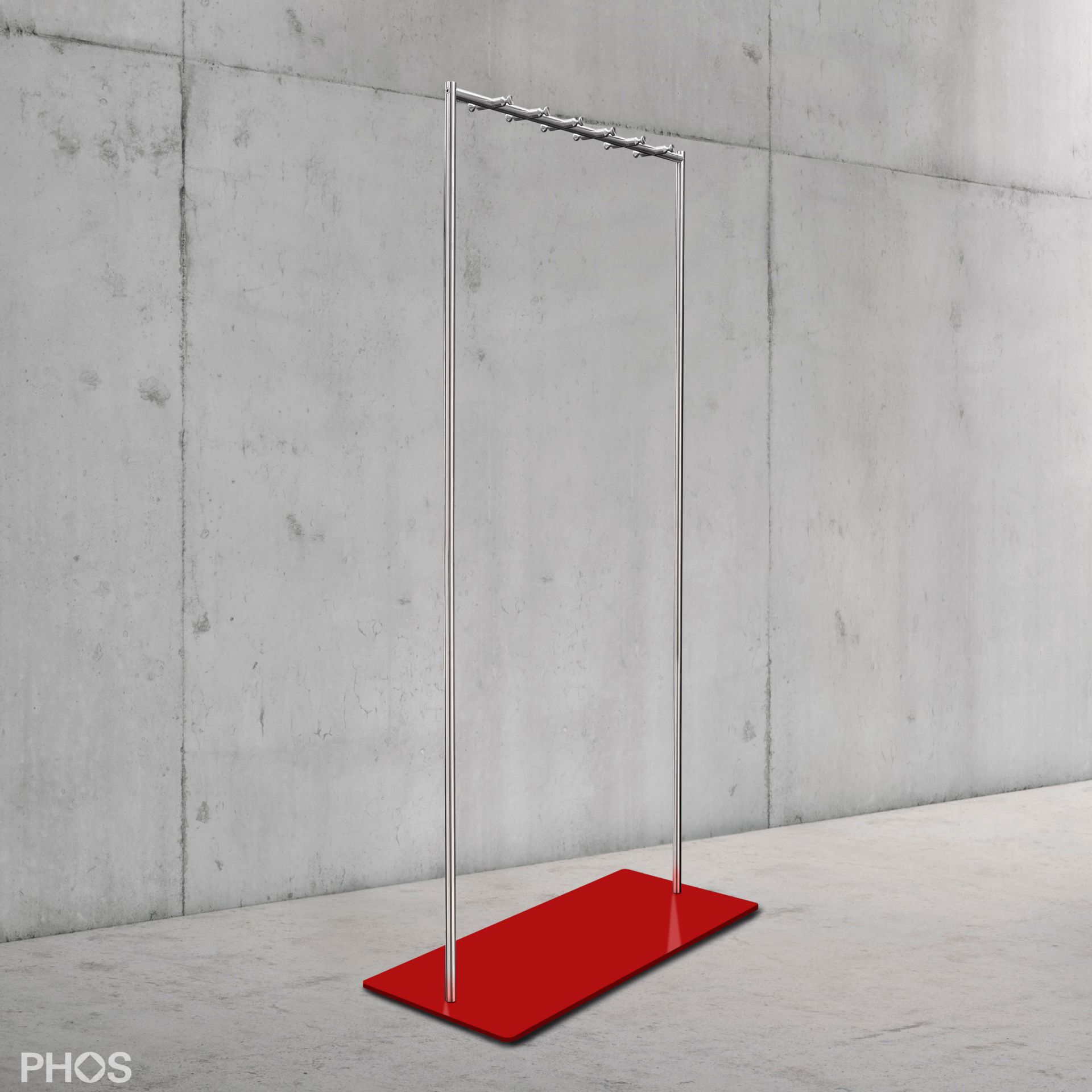 GST3-BPR Вешалка для одежды Twin Pur с крючками для одежды, основание: красное. PHOS  - Вид №1