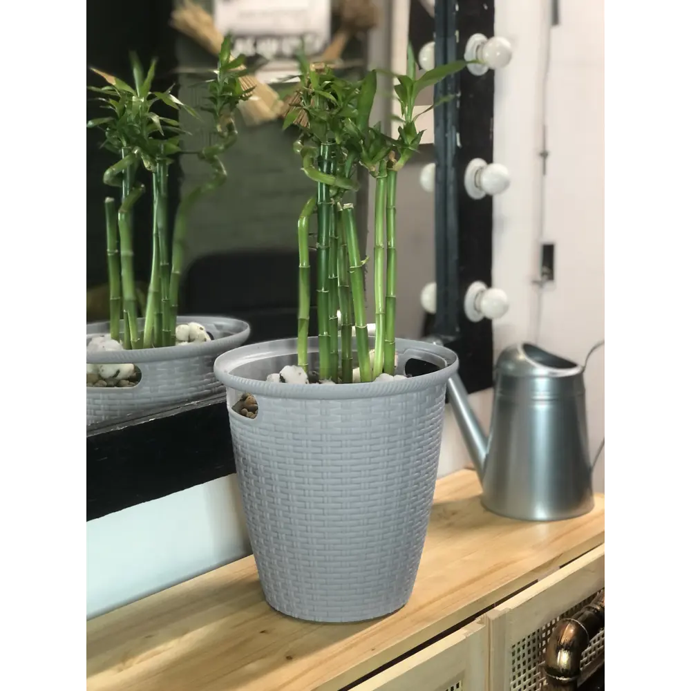 Кашпо для цветов Ingreen Rattan ø26.6 см v10 л пластик серый STLM-2199093 - Вид №7