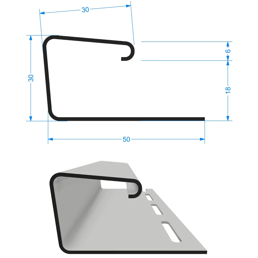 J-профиль Dacha 3000x50x30 мм палевый DÖCKE STLM-2129385 - Вид №1