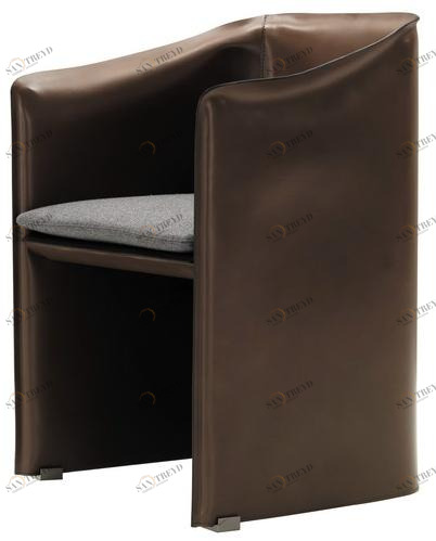 Minotti Мягкое кожаное кресло с подлокотниками sun-id-1425655