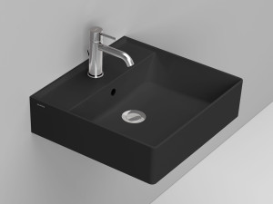 Керамический подвесной одиночный квадратный умывальник