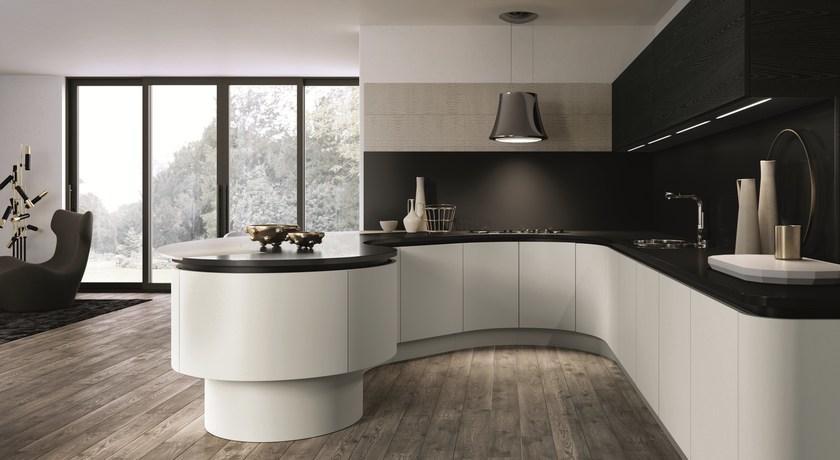 Aster Cucine Лакированная кухня с полуостровом Domina sun-id-1372337 - Вид №1