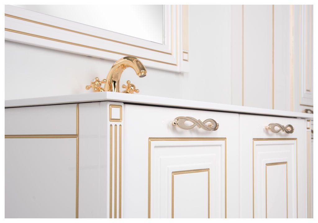 Мебель для ванной Aquanet Паола 90 белый/золото (литьевой мрамор) 00187844 - Вид №4