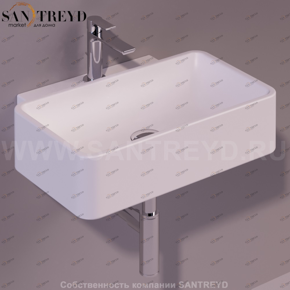 FL16BIANCOMATT Подвесная раковина настенная прямоугольная Simas Flow белая