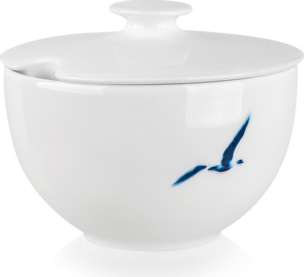 10603380 Dibbern Сахарница Dibbern "Синие птицы" 250мл Фарфор костяной 