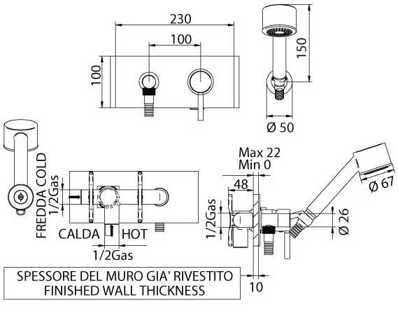 154520SN00 Смеситель Bandini Free Santreyd - Вид №1