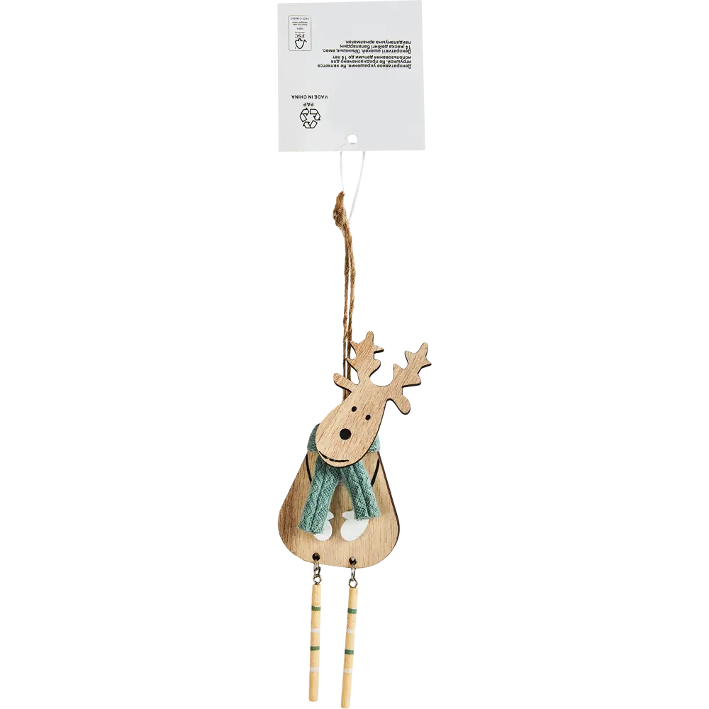 87036549 Елочная игрушка Олень 15x5 цвет зеленый STLM-0957179 Santreyd  - Вид №3