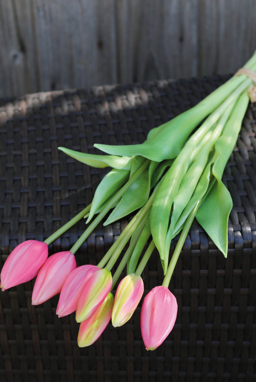 2942 515 a3 Букет из искусственных тюльпанов, 7-кратный, 44 см, real touch, розовый H-andreas  - Вид №1