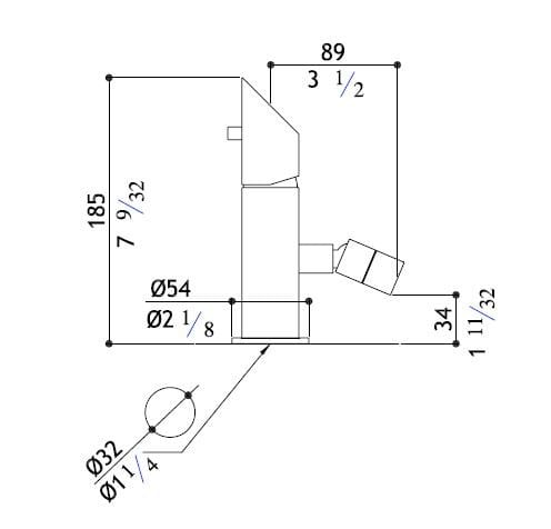 Смеситель для биде из нержавеющей стали с поворотным горлышком MGS ARCH-00072679 - Вид №2