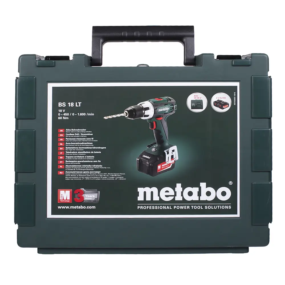 Шуруповерт Metabo BS 18 LT, Li-ion 18 В, 5,2 Ач 18119528 STLM-2088863  - Вид №4