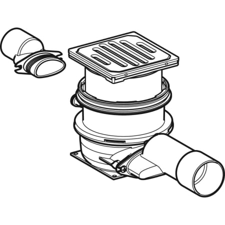 388.020.00.1 Трап Geberit Varino, горизонтальный, d56/63 Geberit  - Вид №1