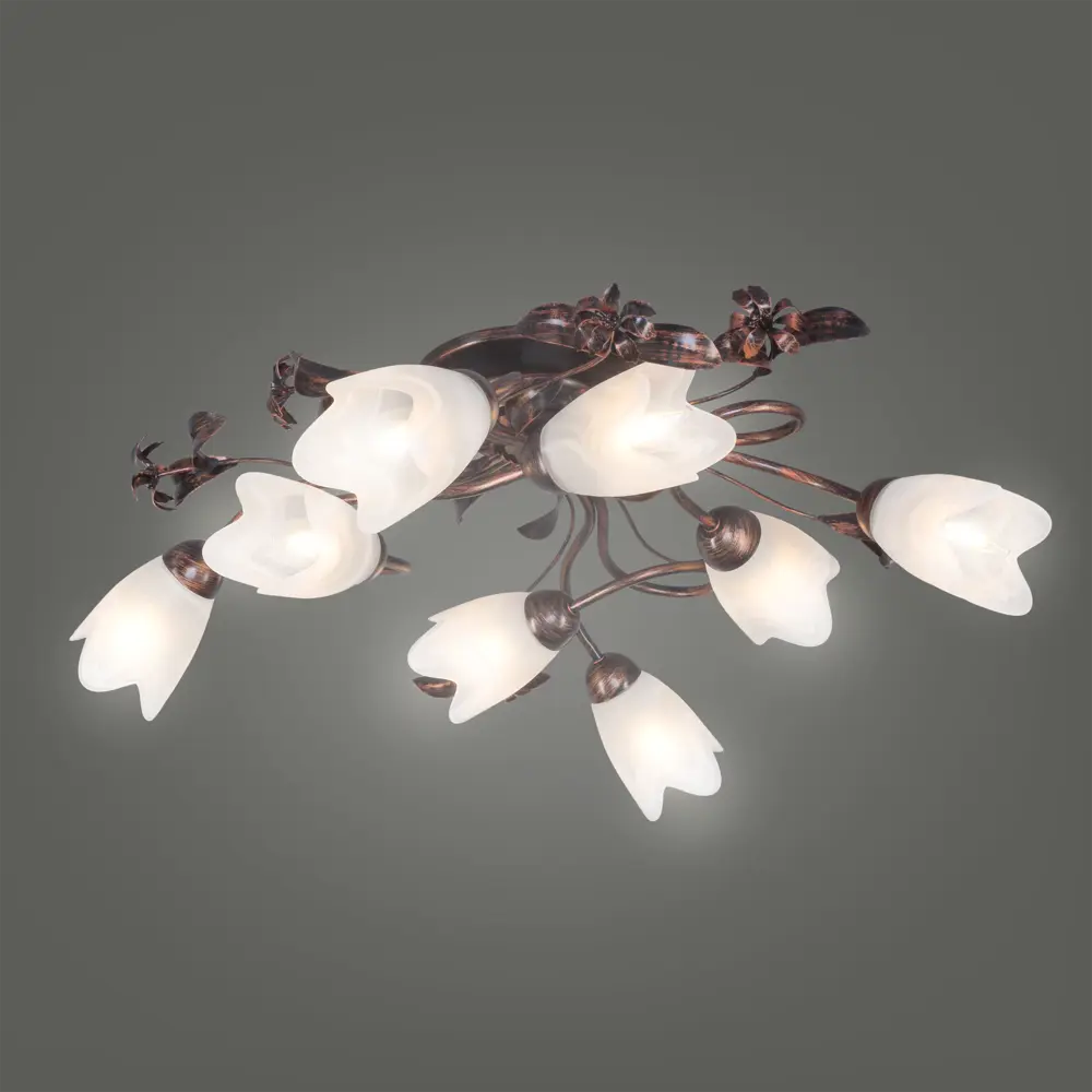 Люстра Аида 8xE14x60 Вт, металл/стекло, цвет чёрный/белый MW-Light STLM-2211276 - Вид №3