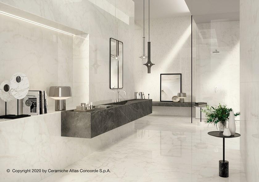 Atlas Concorde Белая плитка для стен с эффектом мрамора Marvel shine sun-id-1375735 - Вид №39