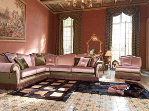 Съемный угловой диван из ткани