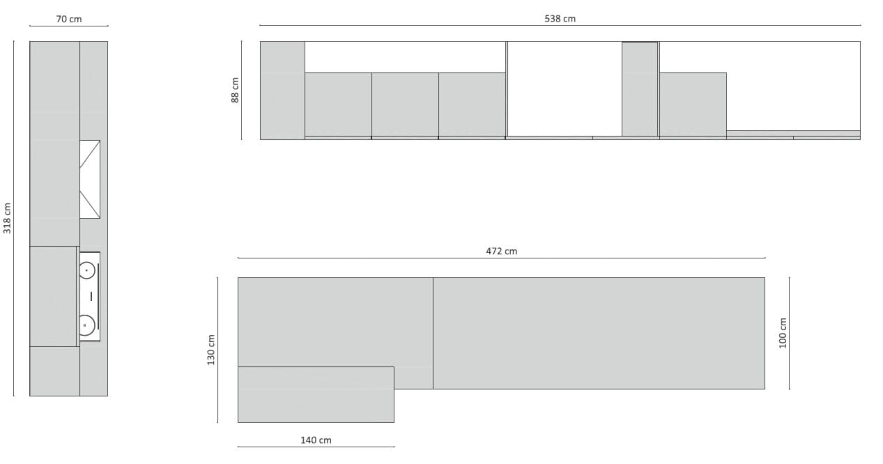 Кухня разработана с трех сторон с центральным островом TM Italia Cucine Авиньон ARCH-00055669 - Вид №8
