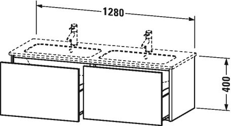 XS407500909 XSquare Тумбочка подвесная Светло-голубой матовый декор Duravit - Вид №1