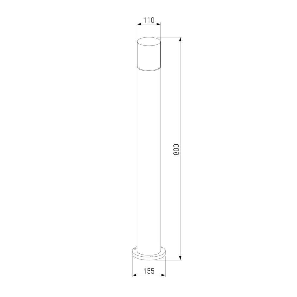 Столб Roil IP54 1XE27X40W, 80 см цвет черный дымчатый 83960129 STLM-2179546 Elektrostandard  - Вид №7
