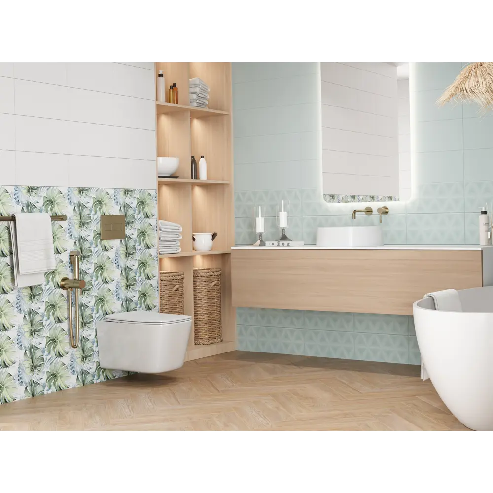 Настенная плитка KREAFORTA Mersey MonoR 20x40 см 1.62 м² матовая цвет мятный STLM-2011043 - Вид №7