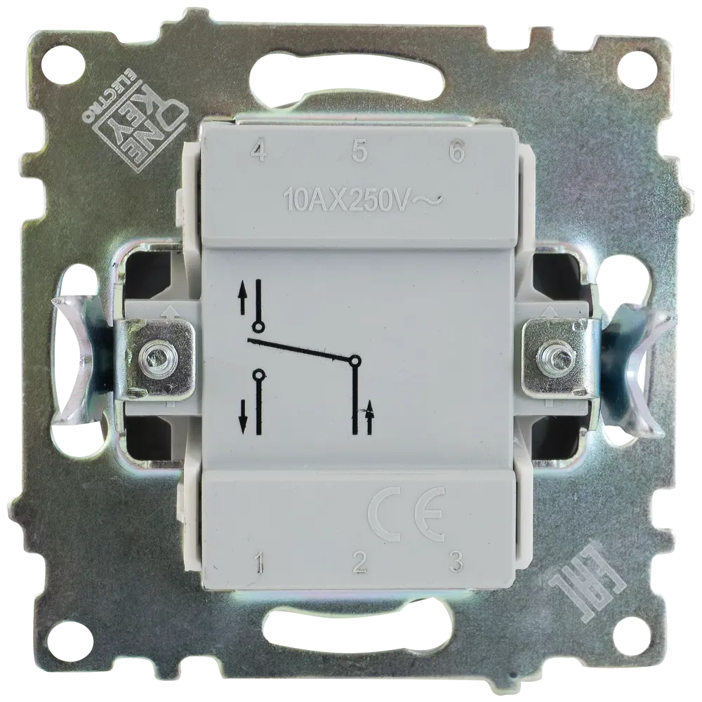 Выключатель проходной встраиваемый Onekey Florence 1 клавиша, цвет серый ONEKEYELECTRO STLM-2057829 - Вид №3