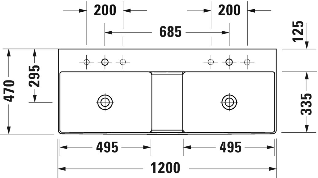 2353120073 Подвесная раковина настенная овальная Duravit DuraSquare - Вид №1