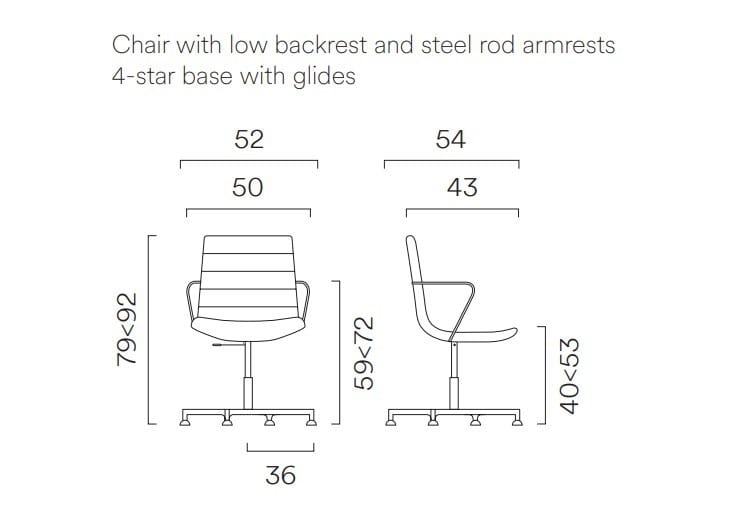 4-спицевое тканевое вращающееся офисное кресло FREZZA Key ARCH-00080736 - Вид №2