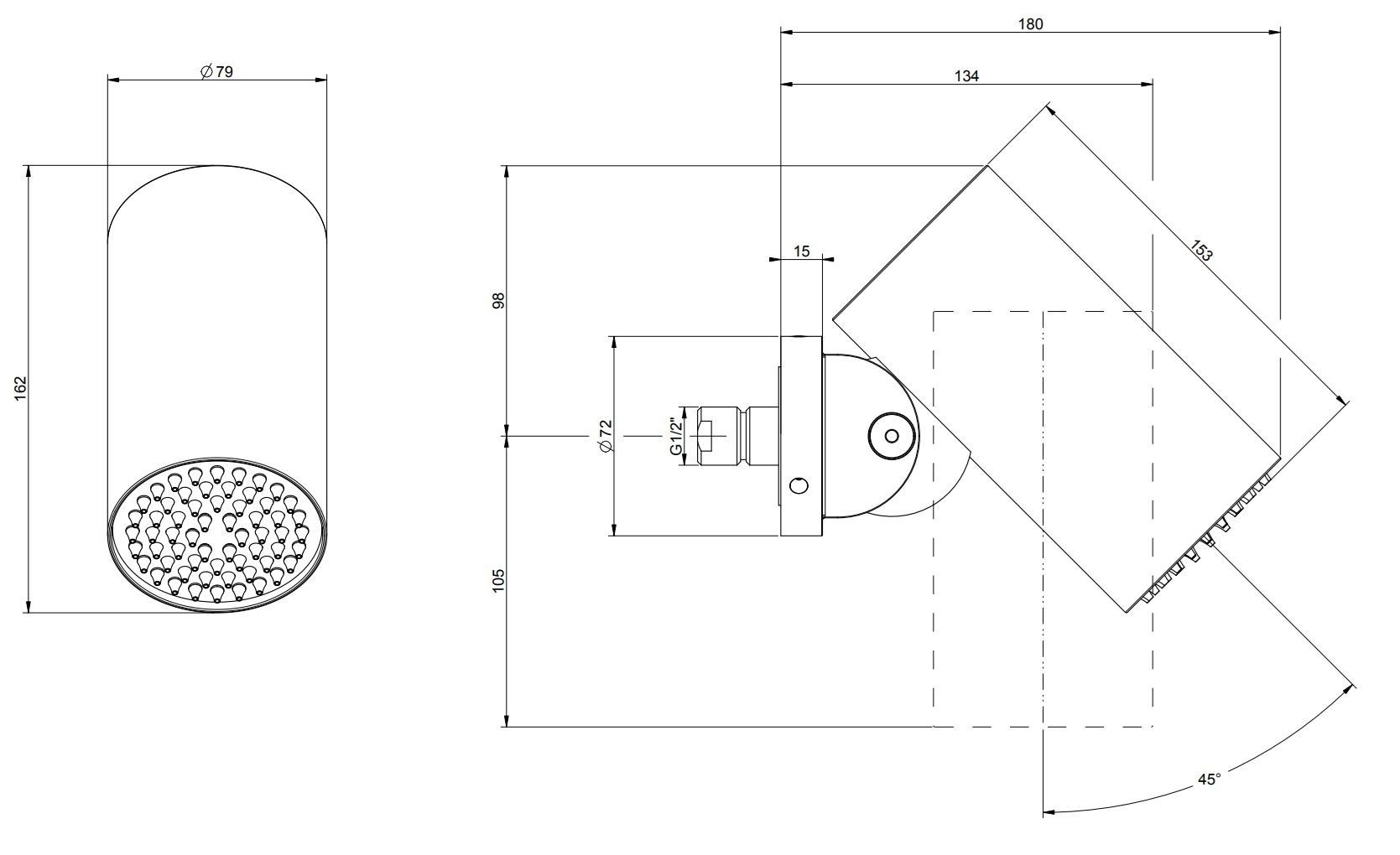 Насадка для душа с распылителем из нержавеющей стали Gessi Messi316 ARCH-00148518 - Вид №6