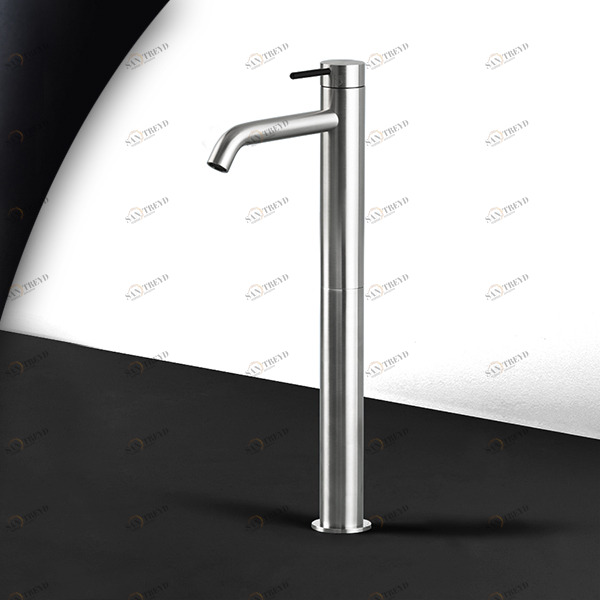 Смеситель для раковины сталь матовая с черной ручкой Toki Radomonte TKI6SCIL12