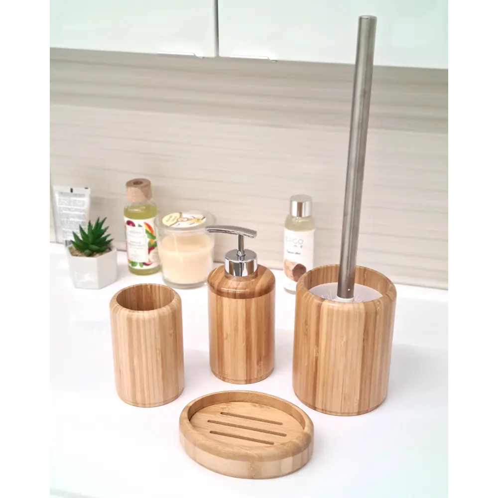 Стакан для зубных щёток Swensa Neox бамбук цвет бежевый STLM-2140172 - Вид №1