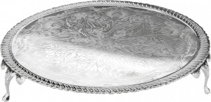 10611764 Queen Anne Блюдо круглое на ножках Queen Anne 28см, сталь, посеребрение Сталь нержавеющая с посеребрением