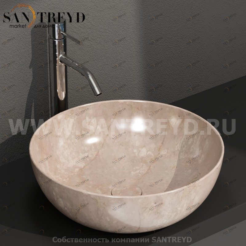 B6T45AB Накладная раковина на столешницу  круглая Ceramica Globo T-EDGE