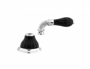 233527.N000.50 Обрезка комплект с черной фарфоровой ручкой для отсечного клапана Яркий хром