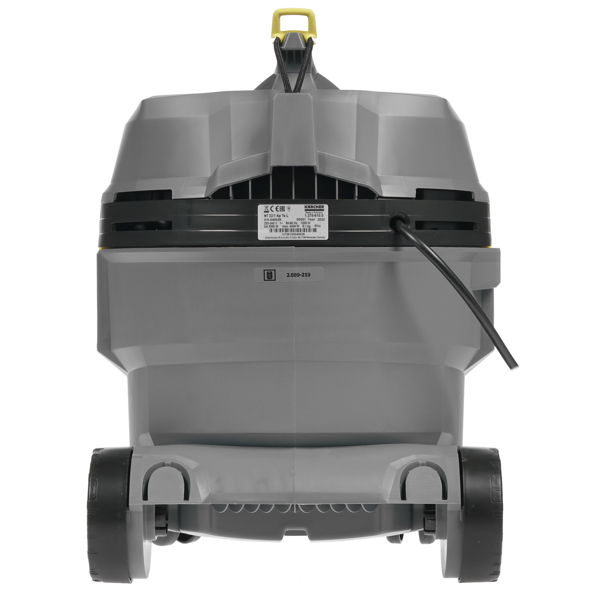 8198470 Пылесос Karcher NT 22/1 Ap Te L серый STDN-0029128 - Вид №4