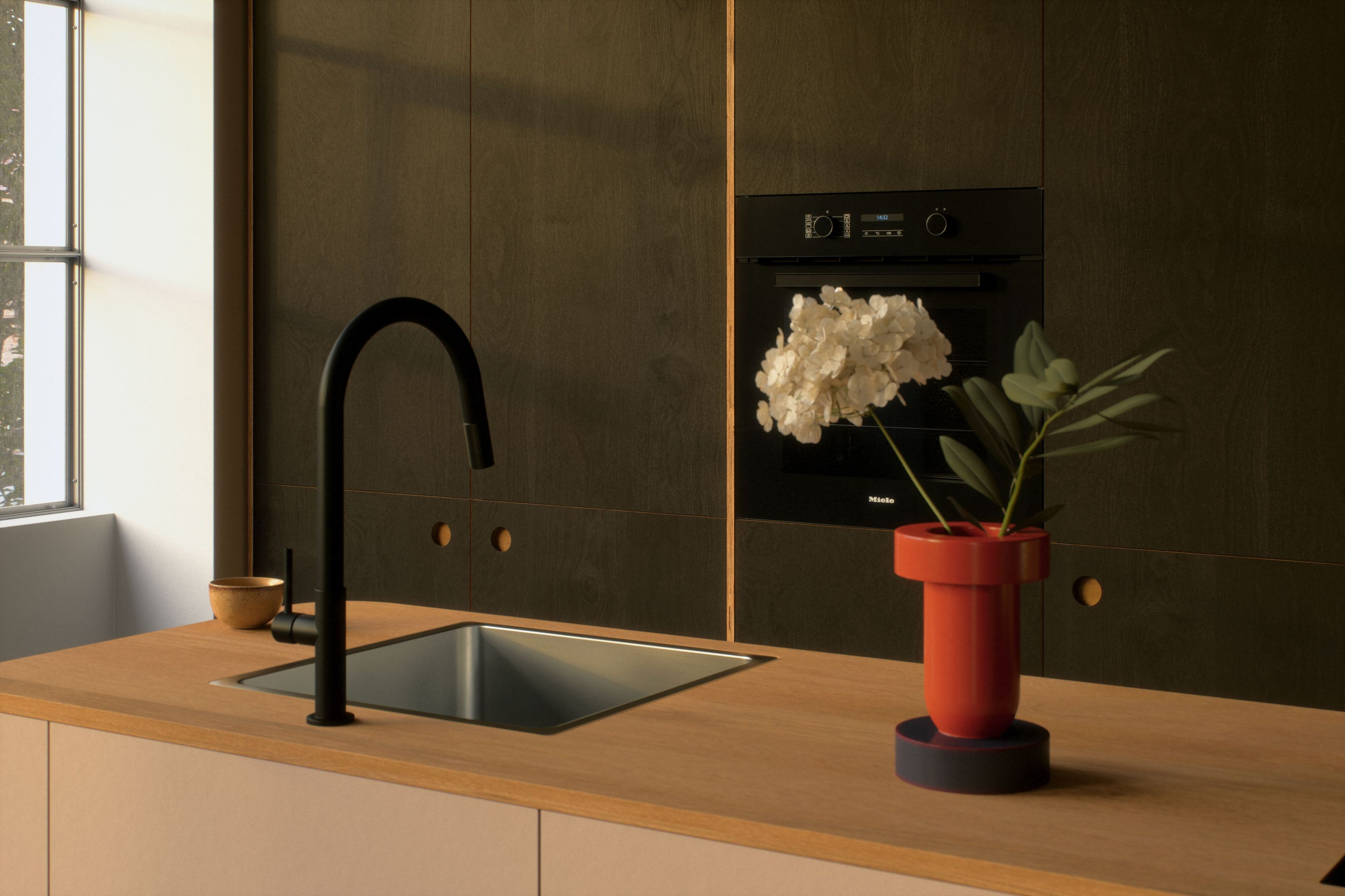 Деревянная линейная кухня с островом Neuvermoebelt SMART LINE KITCHEN SYSTEMS ARCH-00113433 - Вид №2