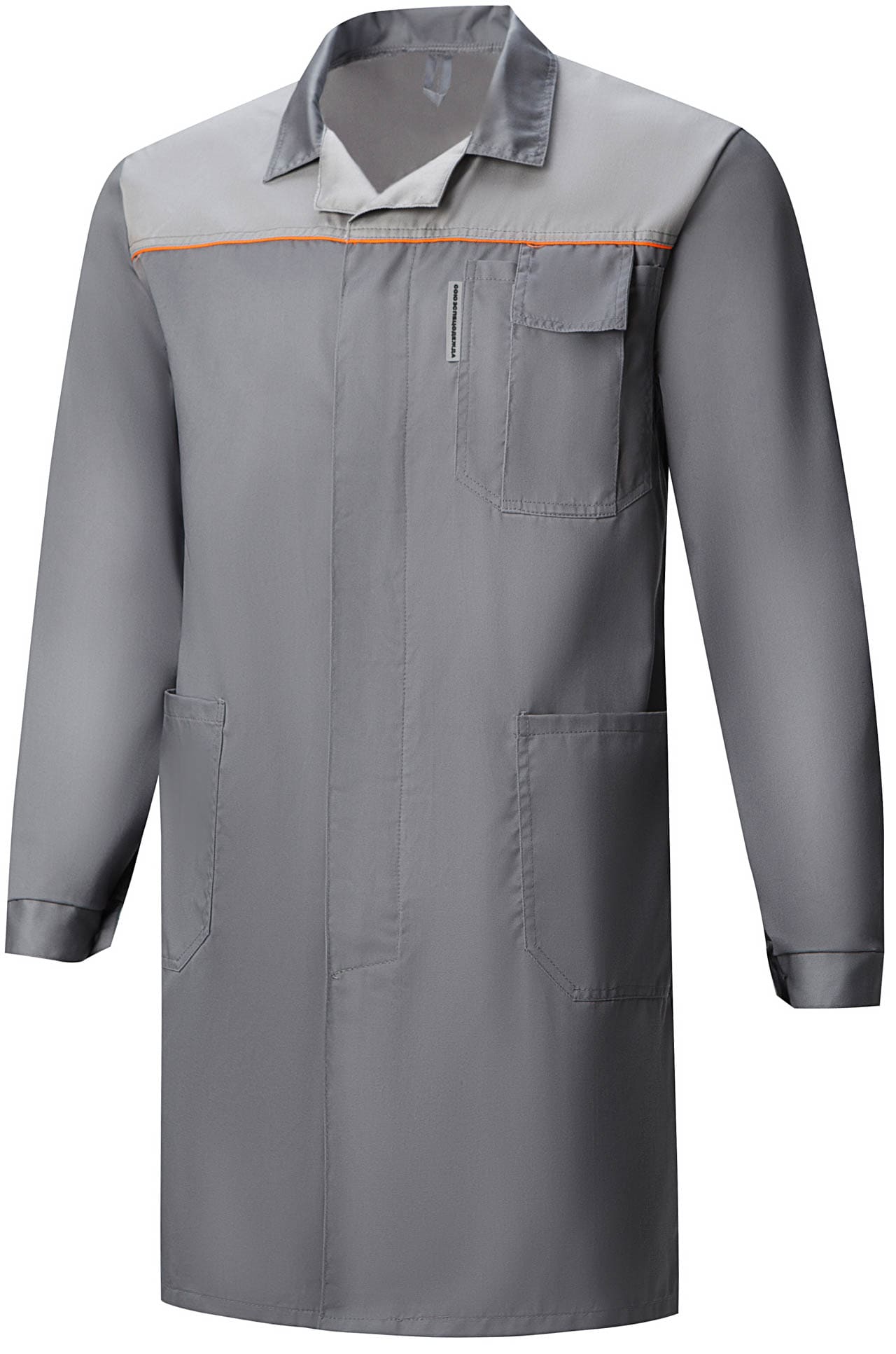 65755 Халат "Профессионал" мужской темно-серый со светло-серым  Одежда для обслуживающего персонала  размер 56-58/182-188 Спецодежда 