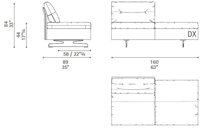 Poltrona Frau Модульный диван с журнальной полкой La collezione - divani e poltrone sun-id-1502655 - Вид №59