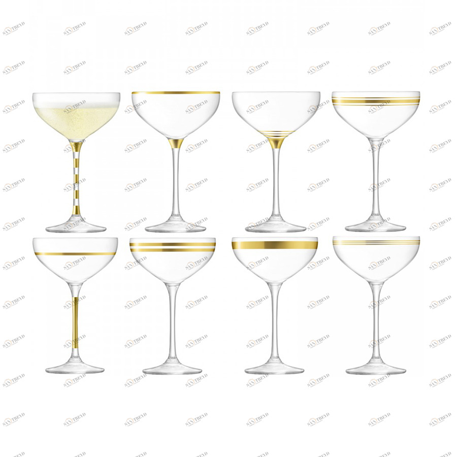 Набор из 8 бокалов-креманок с золотым декором 235 мл Deco LSA INTERNATIONAL DECO 00-3863015 Прозрачный