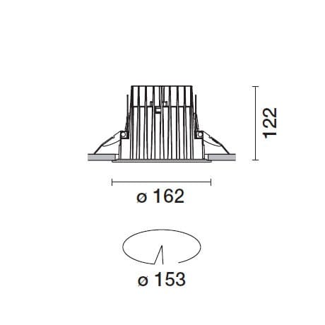 Круглый утопленный светильник для столешниц iGuzzini Reflex C. o. B ARCH-00089560 - Вид №5