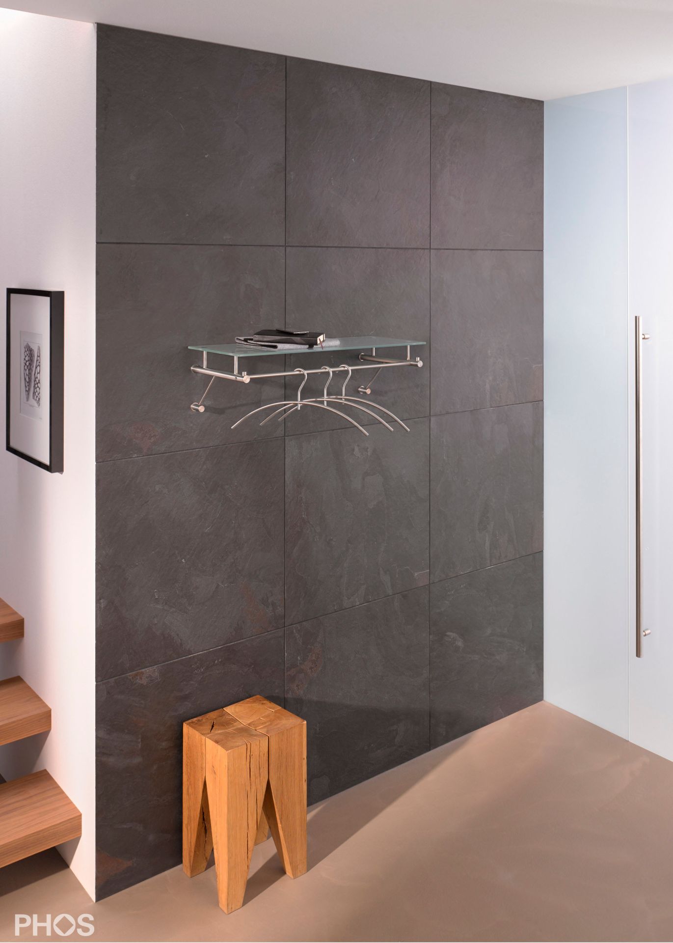 G3-600G Навесной шкаф со штангой для одежды и вешалкой для шляп из стекла - ширина 65 см PHOS  - Вид №1