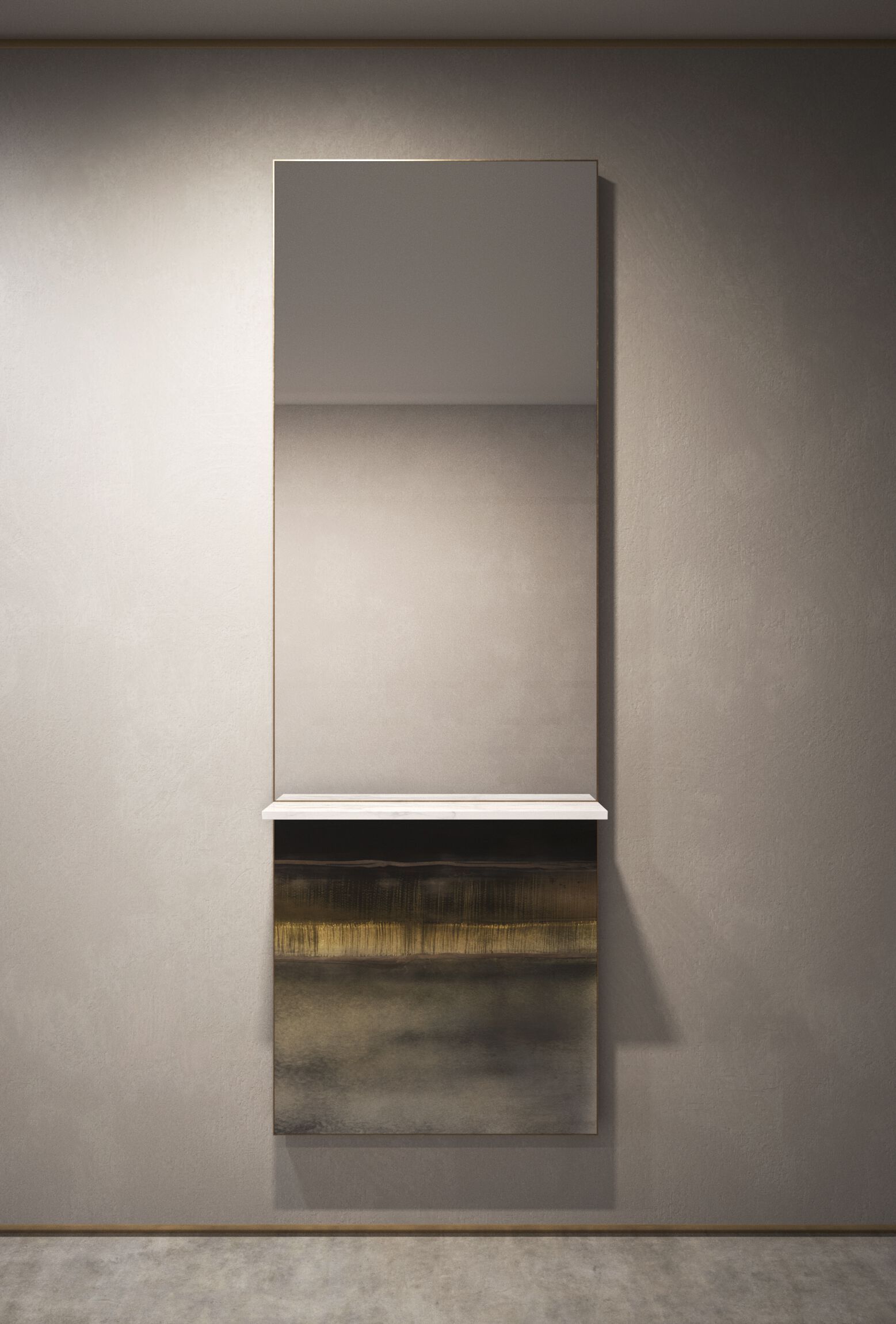 Прямоугольное зеркало с настенной полкой ARTE VENEZIANA итальянские пейзажи ARCH-00079100 - Вид №1