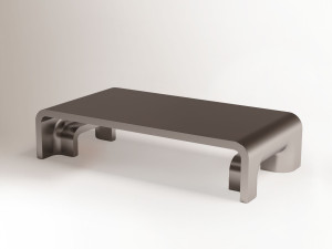 Низкий прямоугольный журнальный столик из нержавеющей стали