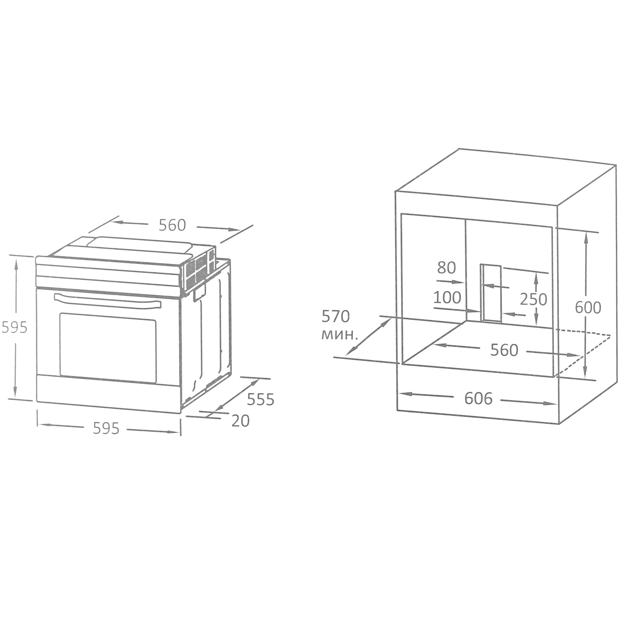 5050041 Электрический духовой шкаф DEXP 1M70GNS серебристый STDN-0030052 - Вид №9
