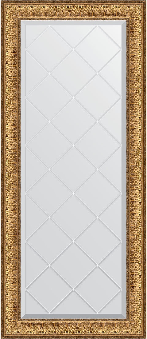 BY 4051 Зеркало с гравировкой в багетной раме - медный эльдорадо 73 mm EVOFORM Exclusive-G