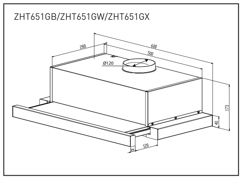 9175449 Вытяжка телескопическая ZUGEL ZHT651GB черный/черный STDN-0103710 - Вид №23