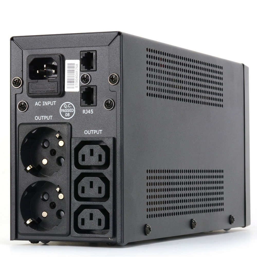 CMU-SP650COMBO Ups 650va/360w, металл, 1x12v/7ah, розетки 3*iec + 2*euro, трансформатор avr 140-290v, съёмный кабель 1.5 м, фильтр телефонной и ethernet линии rj-11/45, защита батареи, от перегрузки, от кз Crown Santreyd  - Вид №2