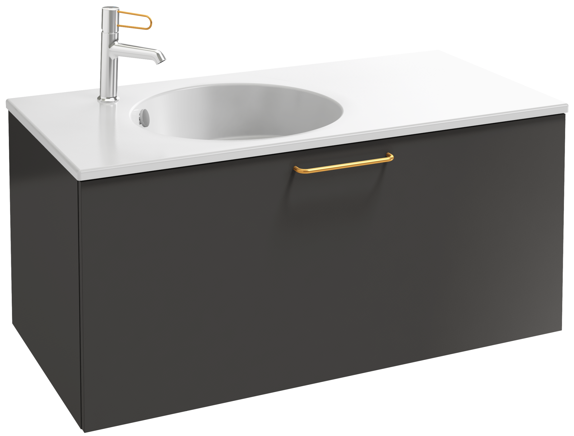 EB2514-R8-E52 Тумба под столешницу 100 см, 1 верхний ящик, золотая ручка JACOB DELAFON ODÉON RIVE GAUCHE ODEON RIVE GAUCHE