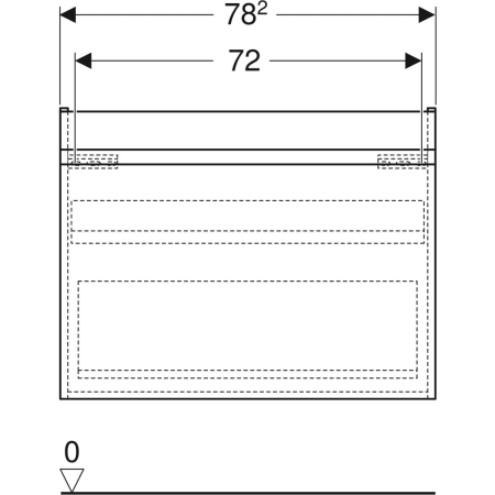 501.907.01.1 Шкафчик для раковины Geberit Renova Plan, с одним выдвижным ящиком и одним внутренним выдвижным ящиком Geberit  - Вид №50