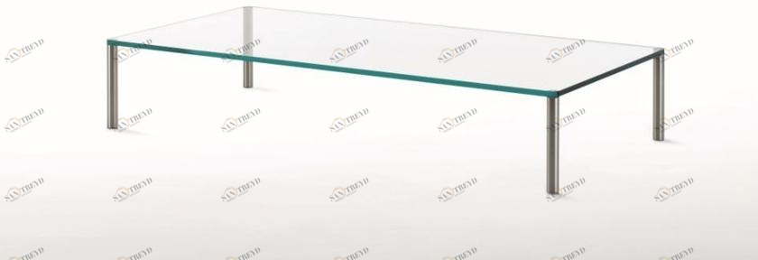 Glas Italia Низкий прямоугольный журнальный столик из хрусталя Steel sun-id-1374147