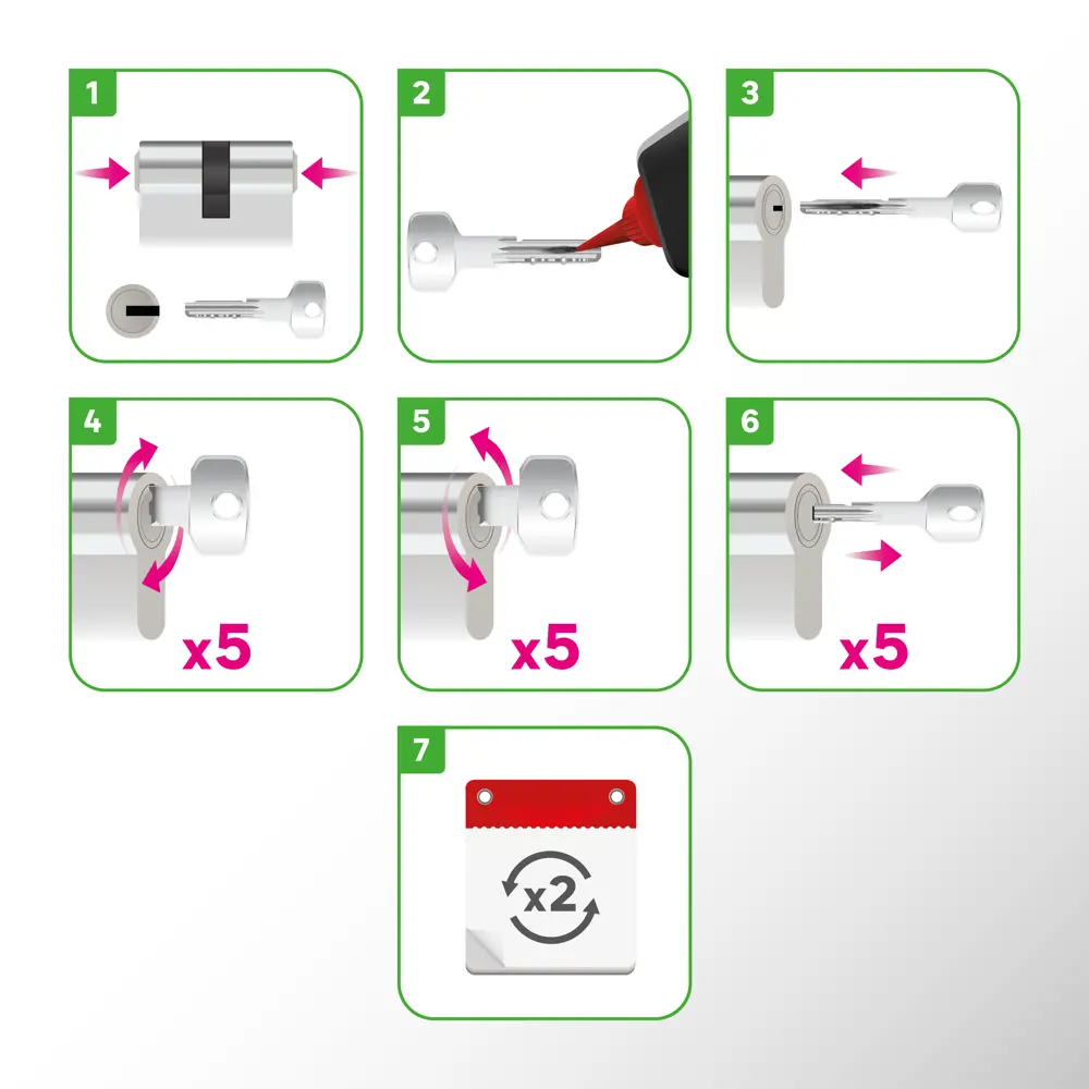 Цилиндр дверной Standers 40+40 мм ключ-вертушка хромированный 82625327 STLM-0032198 - Вид №6