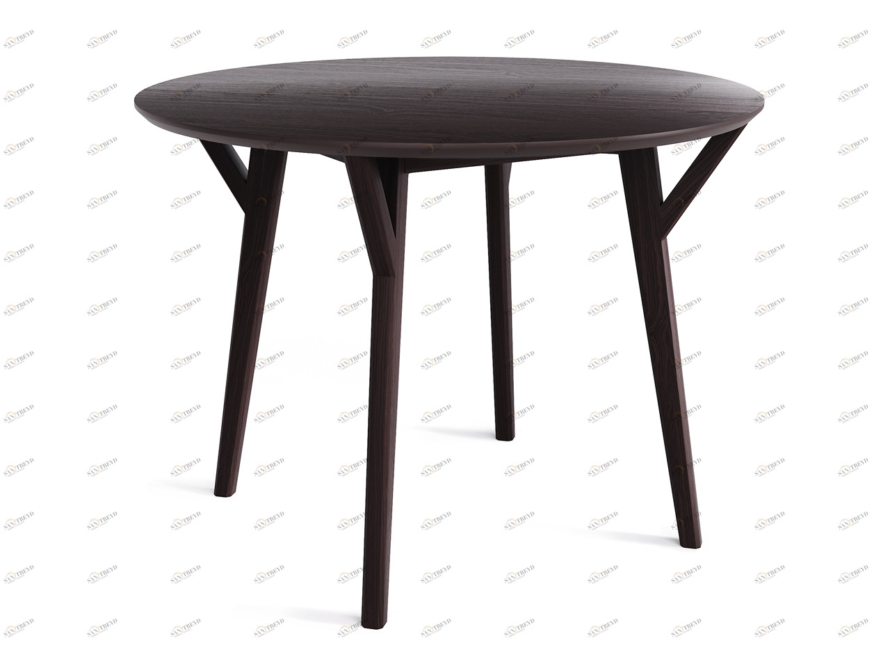 Обеденный стол круглый дуб венге, кофейный 102 см Circle THE IDEA  210009 Венге;черный 
